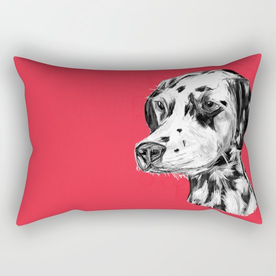 Dalmatian Red Rectangular Pillow