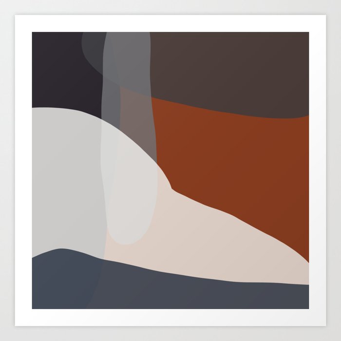 Navy Rust Viii Abstract Art Print By Blerta Society6