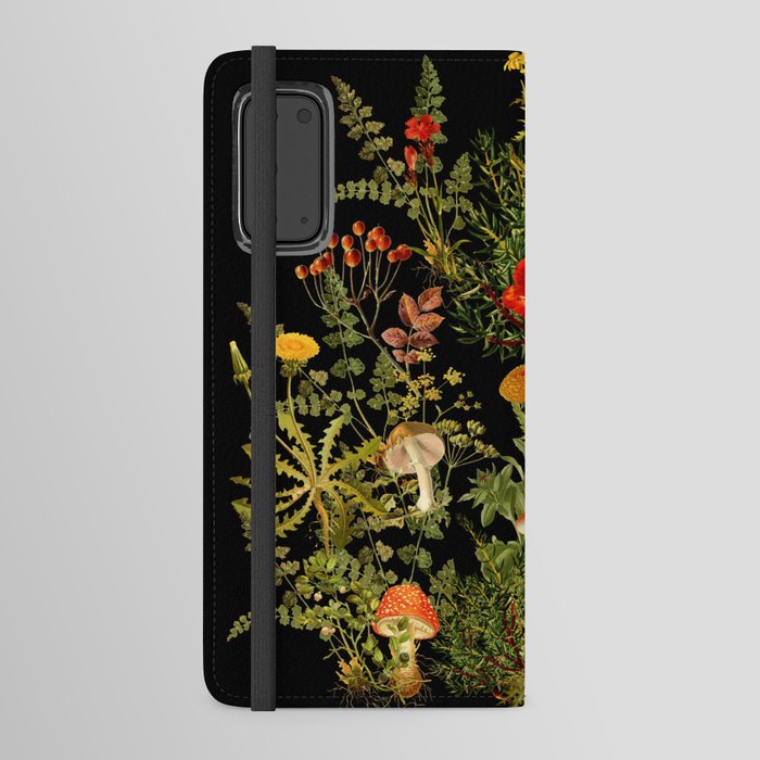 Dark Forest Botanical Florals Mushrooms Android Wallet Case