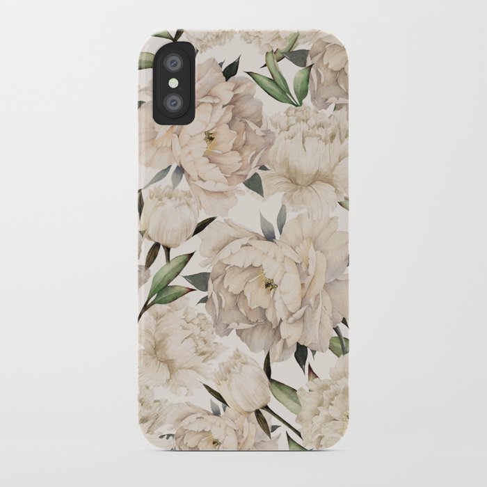 peonies pattern iphone case