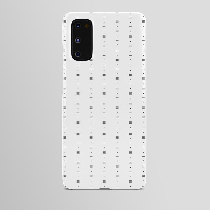 Dots & Dashes - Minimalist Line Pattern - White Android Case