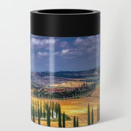 Cypress trees and meadow with typical tuscan house Can Cooler