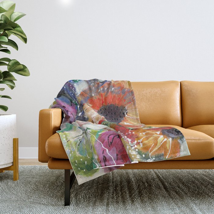 Mother's Day Flowers Throw Blanket