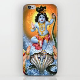 Lord Krishna Dancing on Snake Kaliya iPhone Skin