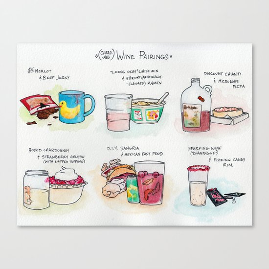 Cheap-Ass Wine Pairings Canvas Print