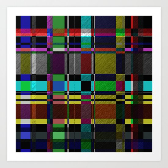 Retro Patchwork Art Print