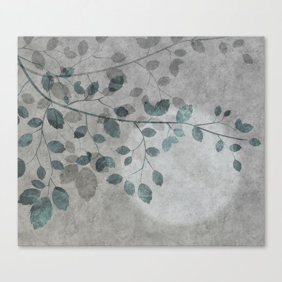 Pale moon mixed media illustration Canvas Print
