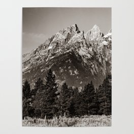 Perfect Peaks Of Grand Teton Mountain Range - Classic Sepia Poster