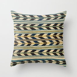 Southwest Style Saddle Blanket with Chevrons and Stripes Throw Pillow