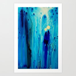 Never Alone - Blue Abstract Art By Sharon Cummings Art Print