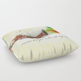 Music Brings Color to My Life Floor Pillow