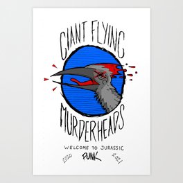 Giant Flying Murderheads Art Print