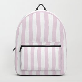 Baby pink white modern paint brushstrokes stripes Backpack