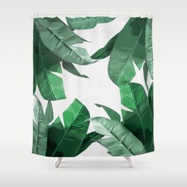 Tropical Palm Print Shower Curtain