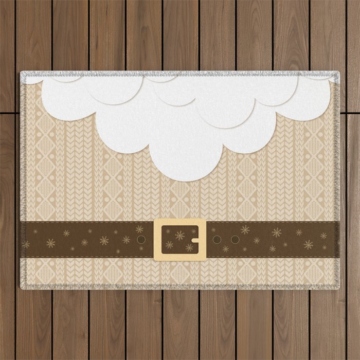 Santa Knitted Sweater (Beige) Outdoor Rug