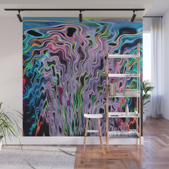 Crazy Colorful Line Abstract Wall Mural