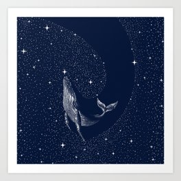 starry whale Art Print