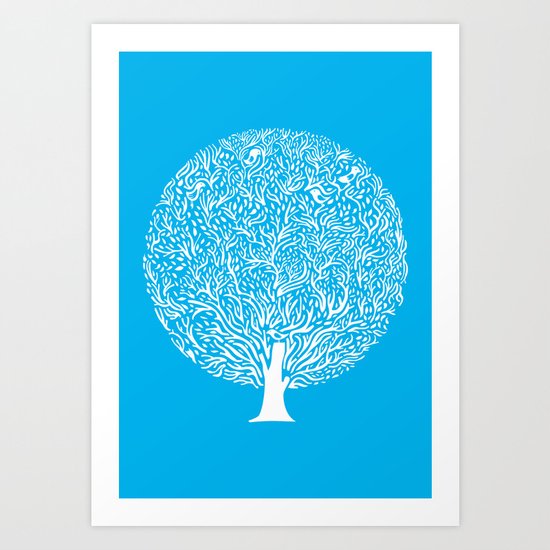 Blue Tree Art Print