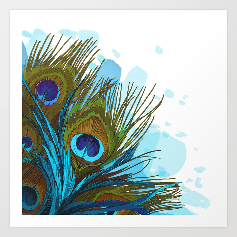Peacock Feather Art Print By Calitime Society6 Peacock Feather Art Print By Calitime Society6