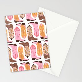 Pink Cowboy Boots  Stationery Card