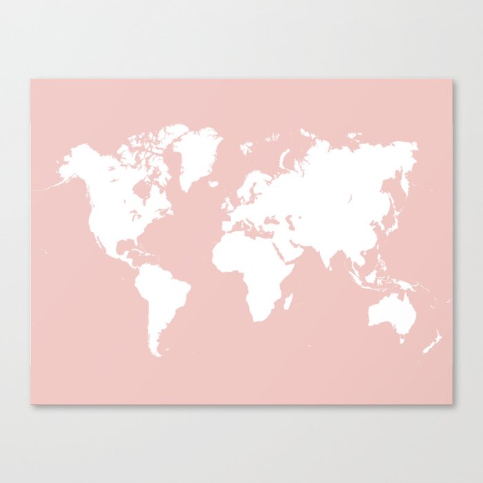 WORLD MAP : ROSE Canvas Print