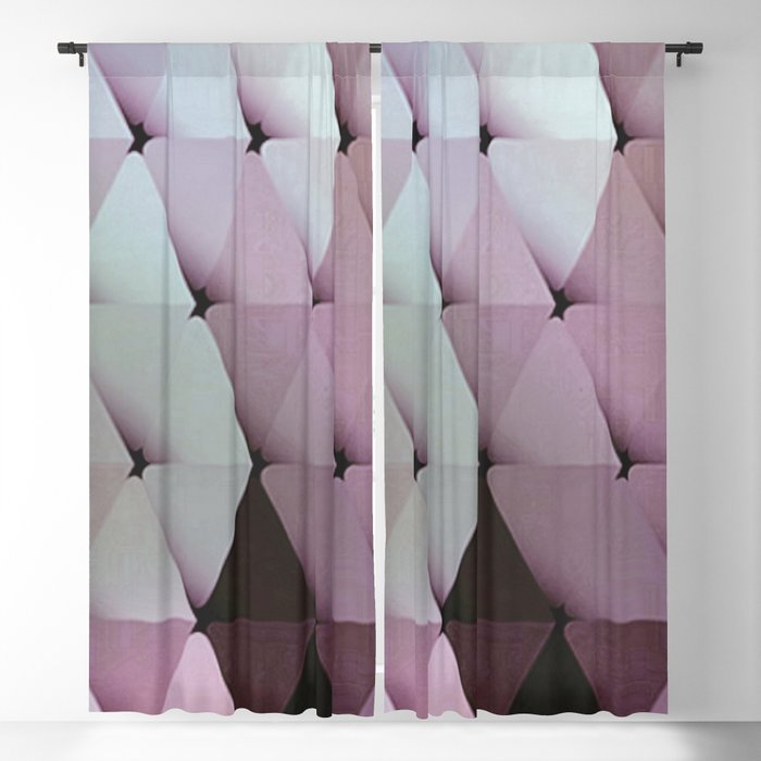 Triangles Macro Twilight Pink Mauve Blackout Curtain