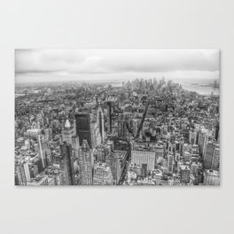 New York Manhattan buildings black and white photography Canvas Print