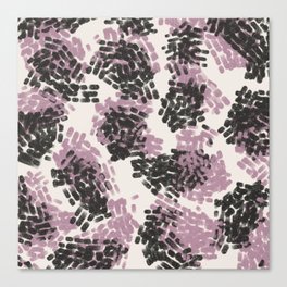 Pink black dabs pattern Canvas Print