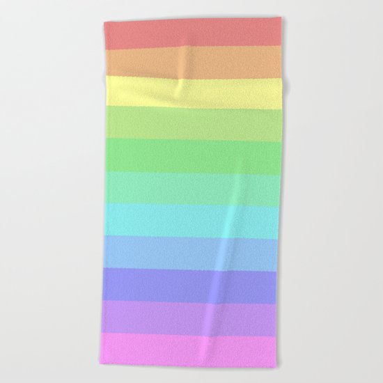 Pastel Rainbow Beach Towel