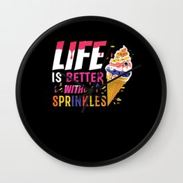 Life Better With Sprinkles Dessert Cream Scoop Wall Clock