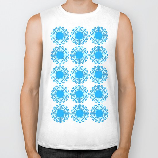 Vintage Flower_Turquoise Biker Tank