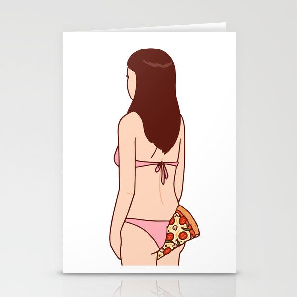 Girl & Pizza : Hip Stationery Cards