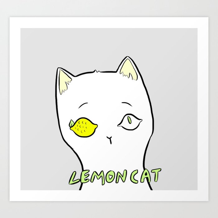 Lemon Cat Art Print