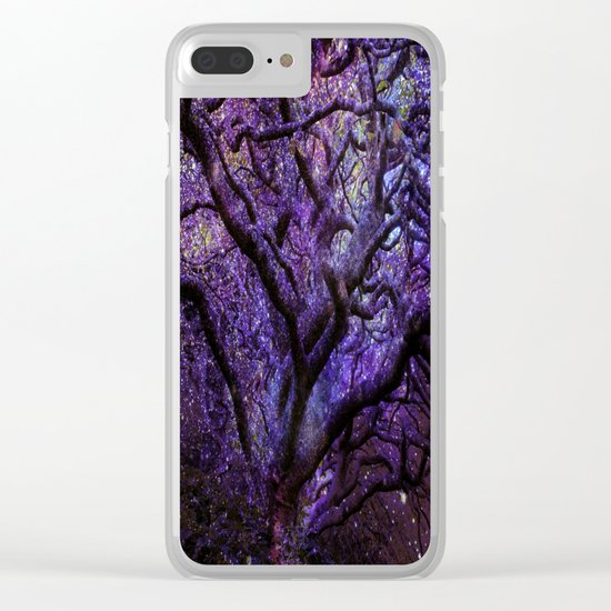 Mystic Tree of Knowledge Purple Clear iPhone Case