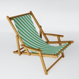 [ Thumbnail: Powder Blue, Forest Green, and Dark Gray Colored Lines Pattern Sling Chair ]