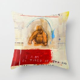 Gratuitous Simian Profanity. Throw Pillow