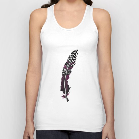 Watercolor Purple Feather with Spots Unisex Tank Top