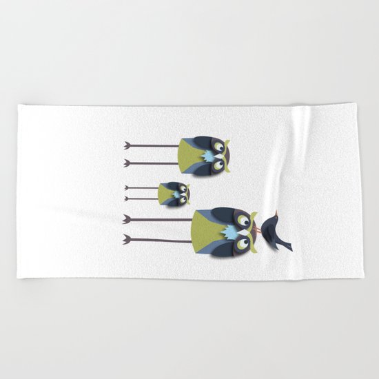 Long-Legged Owls Beach Towel