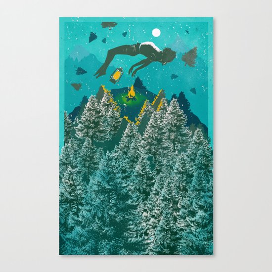 FLOATING FOREST BLUE Canvas Print