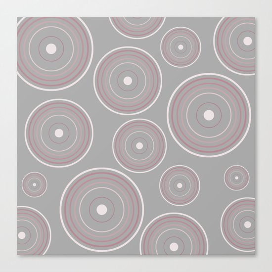 CONCENTRIC CIRCLES IN GREY (abstract pattern) Canvas Print