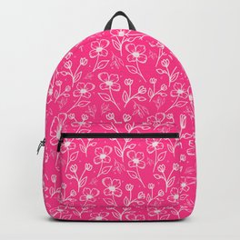 08 Small Flowers on Pink Backpack