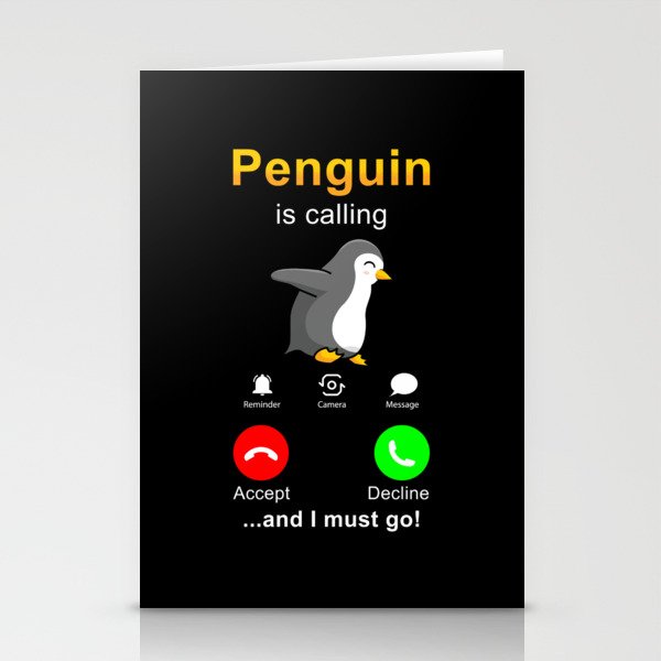 Penguin is calling Stationery Cards