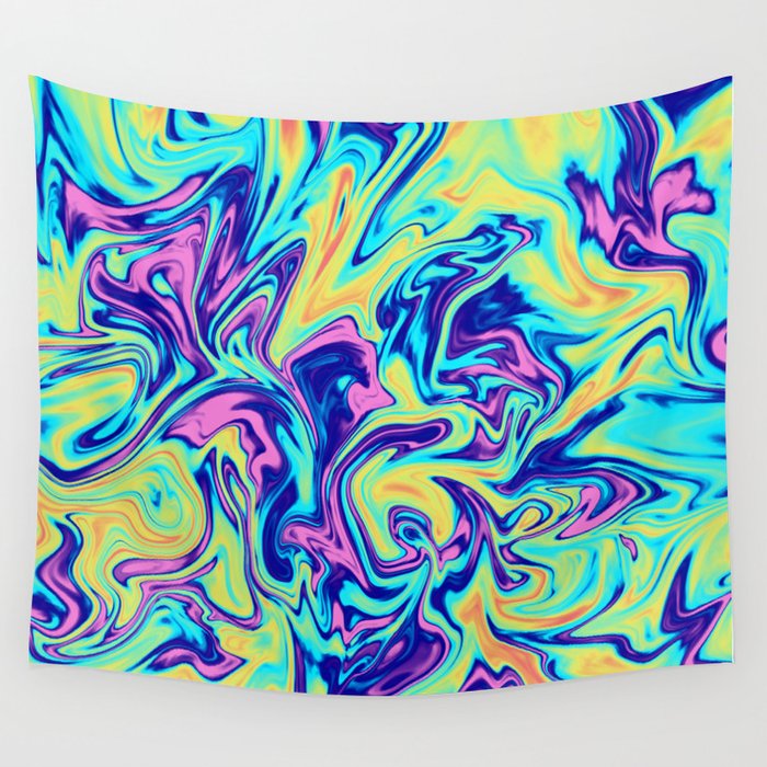 Neon Paint Spill Wall Tapestry By Julietnorelli