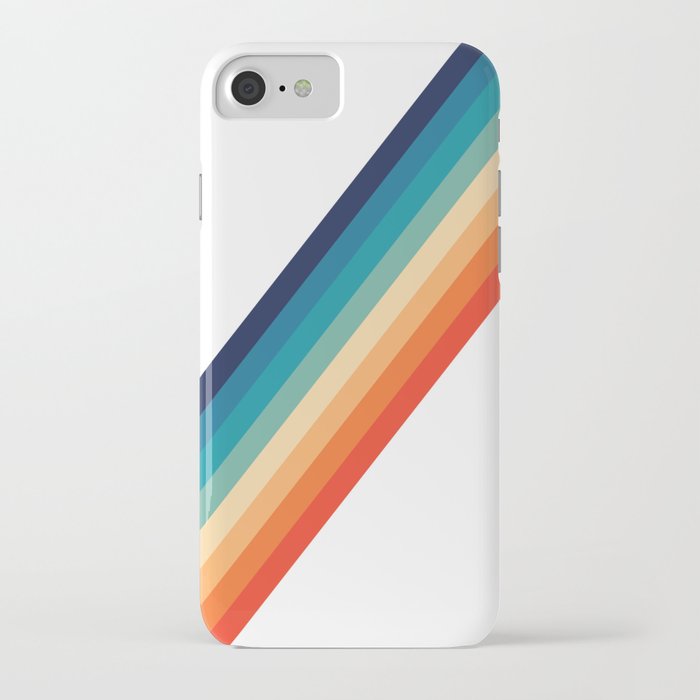 Retro 70s Stripe Colorful Rainbow iPhone Case