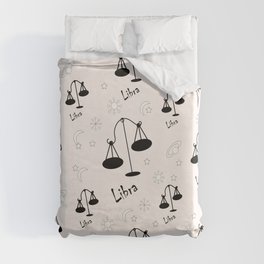 Libra ,3, Zodiac, Astrology, Horoscope, Stars, Sun-and-moon, Birthday, Valentines-day, Holidays, xmas, valentines, valentines-gift, valentinesday,  Duvet Cover