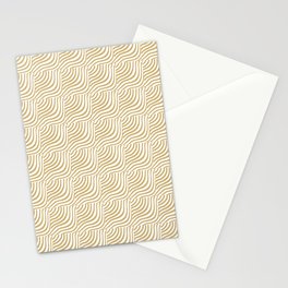 Mid-Century Gold Striped Shells Stationery Card