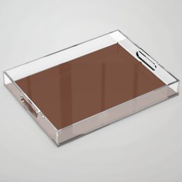 CAMBRIDGE BROWN SOLID COLOR. Classic Chocolate Plain Pattern Acrylic Tray