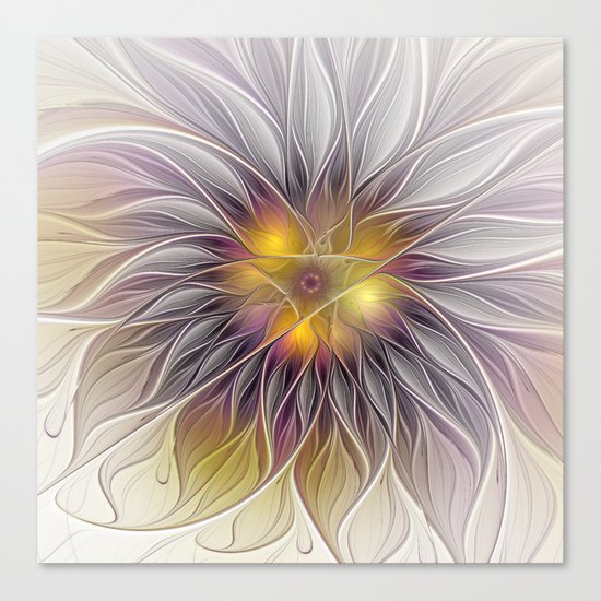 Luminous Flower, Abstract Fractal Art Canvas Print