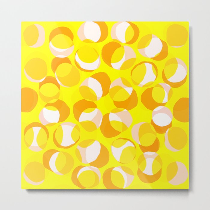 Modern Abstract Summer Sun Abstract Modern Reflection Deep Yellow Orange Retro Natural Circle 70’s Metal Print