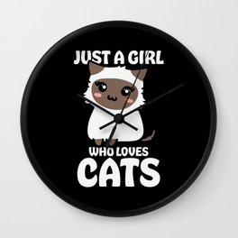 Just A Girl Who Loves Cats Wall Clock